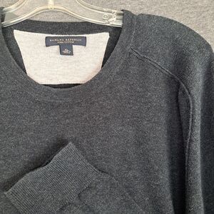 Banana Republic Sweater Mens XL Gray Pima Cotton Lightweight
